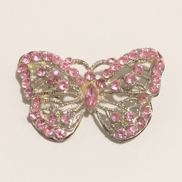 Jewelry Vintage Butterfly Brooch Pin With Rhinestones Poshmark